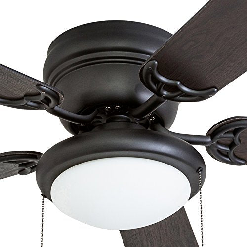 Portage Bay 50251 Hugger 52" Matte Black West Hill Ceiling Fan with Bowl Light Kit Portage Bay