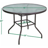 COURTYARD CREATIONS Garden Elements Sienna Collection 40" Table and Four Swivel Rocker Chairs Patio Dining Set, Brown (5-Piece Set) COURTYARD CREATIONS