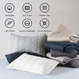 HORIMOTE HOME 100% Cotton Quilt Set Queen Size, Baby Blue Pre-Washed 3-Piece Bedspread Coverlet Set, Cozy Lightweight Stitching Bedding Cover with 2 Shams in Geometric Pattern for All Season HORIMOTE HOME