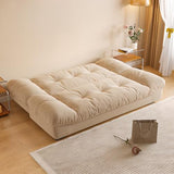 LITFAD Cotton Futon Sofa Bed Adjustable Backrest Modern Multifunctional Sleeper Sofa with Solid Wood Frame for Home Hotel Office, 63" L x 29.5" W x 31.5" H, Light Khaki LITFAD