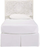 Signature Design By Ashley Paxberry Twin Boho Headboard, Distressed White Signature Design by Ashley
