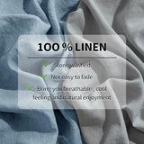 LBRO2M 100% Linen Sheet Set Twin XL Size,Bed Sheets 3 Piece Sets,Solid Color Natural Flax Bed Sheets Soft Breathable Bedding,16" Deep Pocket,All Season (Twin XL, Dusty Blue) LBRO2M