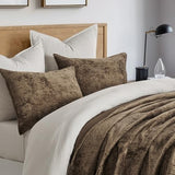 EVERGRACE Velvet Quilt Set King Size, Luxurious Soft Quilted Bedding Sets, Lightweight Velvet Comforter for All Season, Striped Channel Bedspread Coverlet with 2 Shams, Mushroom Brown EVERGRACE