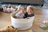 Little Hippo Baskets XXXL Large Cotton Rope 22"x22"x14" Storage Woven Blanket Living Room Toy Basket for Organizing, Baby Gift, Kids Organizer Little Hippo