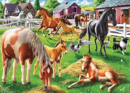 Ravensburger Happy Horses 60 Piece Jigsaw Puzzle for Kids - 05175 - Every Piece is Unique, Pieces Fit Together Perfectly Ravensburger