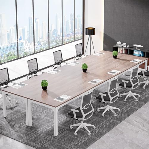 Tribesigns 78.74-Inch Conference Table Set of 2, 13FT Conference Room Table, Large Rectangle Meeting Seminar Table Set for 10-14 Person, Long Business Tables (Only Table) - WoodArtSupply