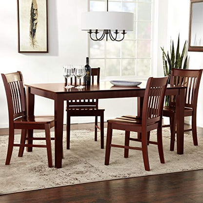 East West Furniture Capri 5 Piece Dinette Set for 4 Includes a Rectangle Room Table and 4 Kitchen Dining Chairs, 36x60 Inch, Mahogany - WoodArtSupply