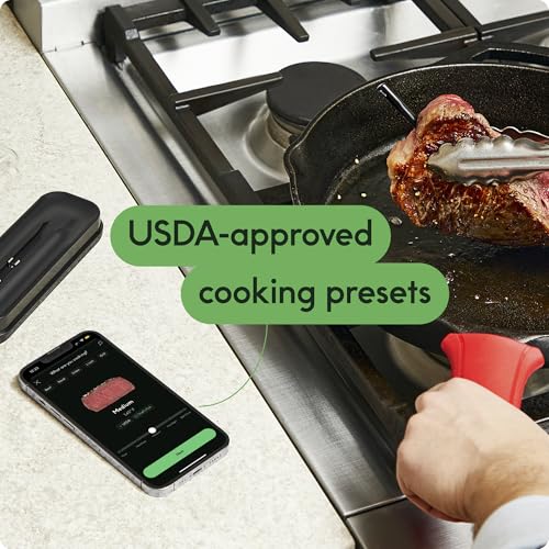 CHEF iQ Sense Smart Wireless Meat Thermometer with Ultra-Thin Probe, Unlimited Range Bluetooth Meat Thermometer, Digital Food Thermometer for Remote Monitoring of BBQ Grill, Oven, Smoker, Air Fryer CHEF iQ