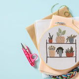 LEISURE ARTS Embroidery Kit 6" Plant Shelf - Embroidery Kit for Beginners and Adults, Cross Stitch Kits with Patterns, DIY Starter Set for Seasonal Craft Projects