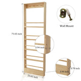 Morimoe Wall-Mounted Wooden Kids Bookshelf with Hooks - Space-Saving Organiser for Toys and Books morimoe