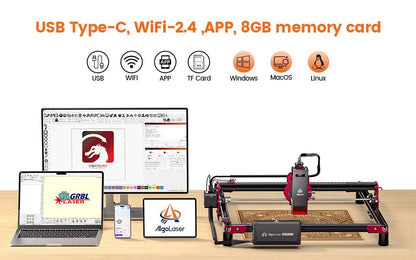 AlgoLaser DIY KIT Mini Laser Engraver, 5W Output Power Laser Cutting Engraving Machine for Beginners, Laser Engraver Machine for Metal Aluminum Glass Leather etc - WoodArtSupply