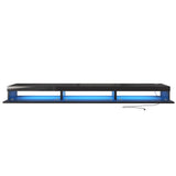 ANTISTA Floating TV Stand | 94.5'' Long Wall Mounted TV Shelf with Power Outlet, Modern Wooden Entertainment Center Media Console with Storage, High Gloss Large TV Cabinet, Up to 100 Inch TVS ANTISTA