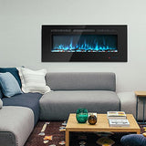 Kentsky 36 inches Electric Fireplace Inserts, Recessed and Wall Mounted Fireplace Heater, Linear Fireplace w/Thermostat, Remote & Touch Screen, Multicolor Flame, Timer, Logs & Crystal, 750W/1500W Kentsky