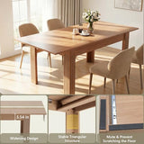 Sannwsg 54"-85" Extendable Dining Room Table, Expandable Dining Table for 4/6/8, Rectangular Kitchen Extendable Tables with 95" Runner Sannwsg