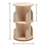 TidyEasy 2 Tier Rotating Bookshelf, 360° Display Floor Standing Bookcase, Rotating Bookshelf for Kids & Adults, Spinning Bookshelf Tower for Classroom Bedroom Living Room TidyEasy