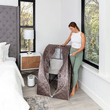 SereneLife Portable Steam Sauna - Single Person Detox Spa (Gray) - Includes Foldable Chair for Comfort, Foot Pad Heating Mat SereneLife