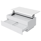 LED Coffee Table for Living Room Lift Top Coffee Tables with Storage Morden High Gloss 4 Tiers Black Tea White Center Tables Sofa Hidden Compartment & 2 Drawers HOMMPA