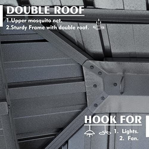 Kozyard Alexander 10' X 12' Hardtop Gazebo, Aluminum Metal Gazebo with Galvanized Steel Double Roof Canopy, Curtain and Netting, Permanent Gazebo Pavilion for Patio, Backyard, Deck, Lawn (Gray) Kozyard