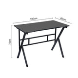 Gaming Desk Computer Desk for Bedroom, 40 Inch Gamer Workstation Sturdy Gaming Table with K-Shaped Steel Legs, Writing Desk with Wide Gaming Desktop Home Office Desk with Threading Holes 60x100cm GIFZES