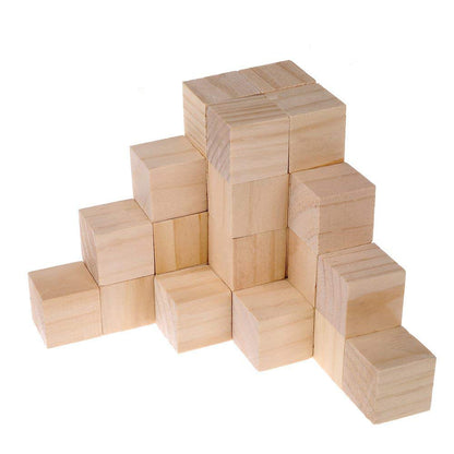 Supla 40pcs 1.5 inch - Natural Solid Wood Square Blocks Wood Cubes Wood Cube Blocks – for Puzzle Making, Crafts, and DIY Projects (40pcs) - WoodArtSupply