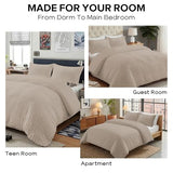 Cozyide Linen Duvet Cover Full Size, 3 Pieces Bedding Duvet Covers, Soft Breathable Seersucker Duvet Cover Set with Zipper Closure and Corner Ties (1 Duvet Cover 80"x90" + 2 Pillow Shams 20"x26") Cozyide