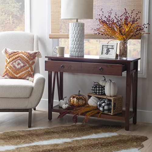 Linon Home Dcor Console Table, 42.01"w x 13.98"d x 30.71"h, Antique Tobacco - WoodArtSupply