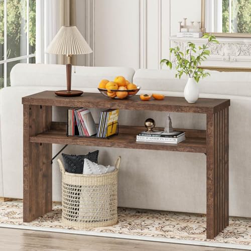 BON AUGURE Entryway Table, Console Table Behind Couch, Wood Sofa Tables with Shelf for Living Room, Farmhouse Entry Tables for Hallway Foyer (Rustic Oak, 47 Inches) BON AUGURE