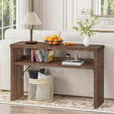 BON AUGURE Entryway Table, Console Table Behind Couch, Wood Sofa Tables with Shelf for Living Room, Farmhouse Entry Tables for Hallway Foyer (Rustic Oak, 47 Inches) BON AUGURE