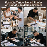 Tattoo Stencil Printer, Portable Wireless Bluetooth Thermal Transfer Machine, Supports 8.5 x 11 Letter A4 A5 Sizes, Perfect for Tattooist Business Trip Travel Home Office-Smartphone PC and Laptop