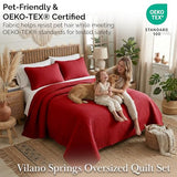 Southshore Fine Living, Inc. Full/Queen Quilt Bedding Set, Microfiber Quilts Queen Size, Coverlet, Stain & Pet Hair Resistant Bedding, Full Size Bedspread with 2 Pillow Shams, Chili Pepper Red Southshore Fine Living, Inc.