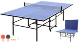 BOSTANA 108'' x 60'' x 30'' Table Tennis Table, Foldable Ping Pong Table with 1 Net 2 Paddles 3 Balls, Outdoor Table Tennis Table Single Player Playback Mode for Indoor Outdoor Game BOSTANA
