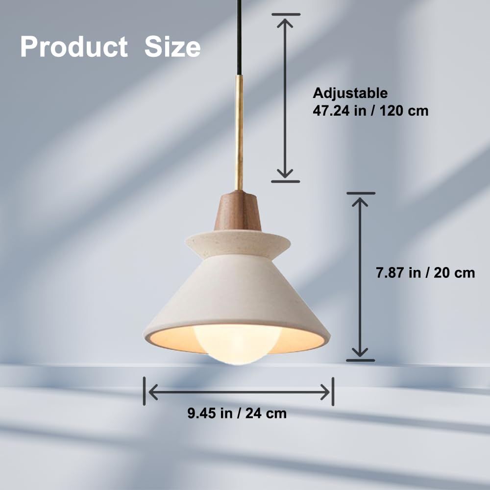 OROILUPU 9.4'' Concrete Pendant Lights Kitchen Island Hanging Lights Unique Pinecone Lampshade Industrial Chandelier Nordic Cement Pendant Light for Dining Room,Bedside,Kitchen,Hallway,1Pcs,White OROILUPU
