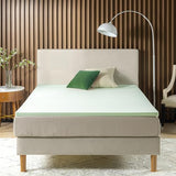 ZINUS 1.5 Inch Green Tea Memory Foam Mattress Topper, Dorm Bedding, Pressure-Relieving Layer, Ideal for Back Pain Relief, Compact WONDERBOX Packaging, CertiPUR-US Certified, Twin Zinus