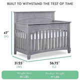 Evolur Santa Fe 5-in-1 Convertible Crib, Storm Grey Evolur