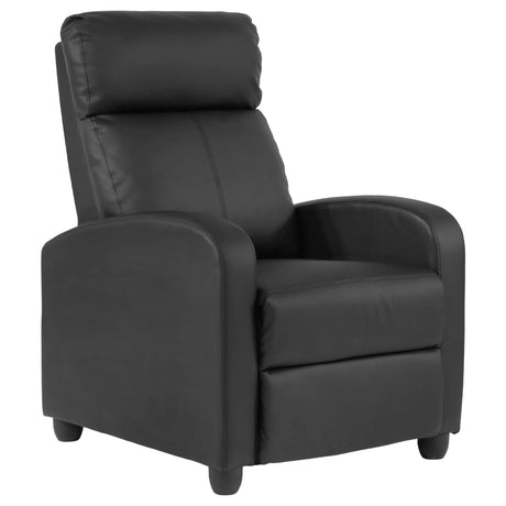 Ruesleag Recliner Chair Recliner Sofa Modern Reclining Chair w/Footrest Backrest Breathable Padded PU Leather Single Sofa Home Theater Seating Reclining Easy Lounge for Living Room Bedroom,Black Ruesleag