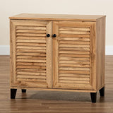 Baxton Studio Coolidge Modern and Contemporary Oak Brown Finished Wood 2-Door Shoe Storage Cabinet Baxton Studio