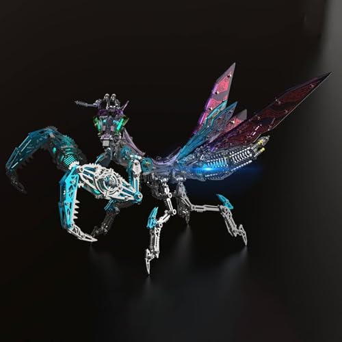 Metalkitor 3D Metal Puzzles for Adults, Giant Mantis Model Kit - Steampunk DIY Ornament - Assembly Jigsaw Crafts Brain Teaser - Perfect Room Decor and Gift Choice(1200+PCS, Purple)