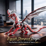 3D Metal Dragon Model Kit for Adults, Mechanical Pterosaur Puzzle, DIY Assembly Steel Model, Challenging Building Kit, Unique Gift for Men Desk Decor