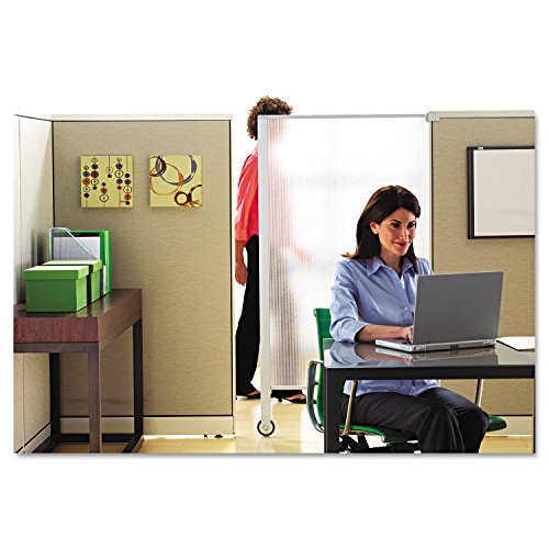 Quartet Privacy Screen, 64" x 38" Translucent Portable Wall Divider, Adjustable Height, Sturdy Aluminum Frame on Wheels, Includes Attachable White Board (WPS2000) Quartet