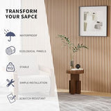 POHARE WPC Slat Wall Panels, 8 Pack Accent Decorative Acoustic Wood Slats for Wall and Ceilings, Acoustic Panels for Interior Wall Modern Décor, Oak, POHARE