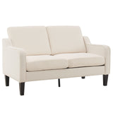 VINGLI Loveseat 53" Small Couch Loveseat Sofas for Living Room Mid Century Modern Sofa Couch Beige Love Seat Couches with Scooped Arms for Small Spaces, Bedroom, Apartment, Studio VINGLI
