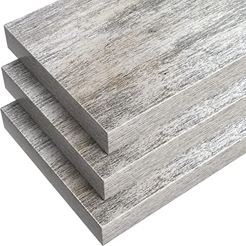Sorbus Floating Shelves - 3 Pack 16 Inch Rustic Wall Shelves for Bedroom, Kitchen, Living Room, Bathroom Shelves, Home Decor, Office - Floating Shelf for Trophy, Books, Frames, Toilet Paper Sorbus