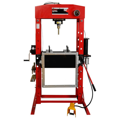 AFF Super Duty Hydraulic Shop Press, 50 Ton Capacity, 54"W x 75"H, 854ASD - WoodArtSupply