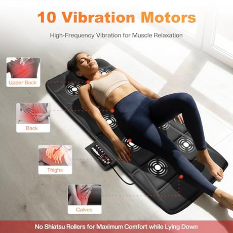 CILI Full Body Massage Mat with Heat, Vibration Back Massage Pad, Full Body Massager for Bed Chair Sofa, Massage Mattress Pad CILI