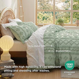 Bedsure Boho Twin Duvet Cover, Soft & Comfortable Elegant Design Boho Bedding for Decoration, Machine Washable Comforter Cover for All Seasons,Includes 1 Duvet Cover & 1 Pillow Sham,Light Green Bedsure