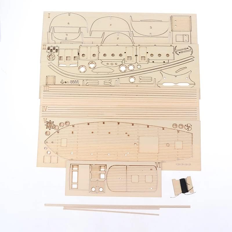 Yulakes 1/30 Assembly Wooden Sailboat DIY Wooden Kit Puzzle Toy Sailing Model Ship Gift for Children and Adult Yulakes