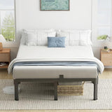 Superay King Bed Frame with Mattress Slide Stopper, 14 Inch Metal Platform Bed Frame, Heavy Duty Tall Bed Frame No Box Spring Needed with Large Storage Space, Easy Assembly, Noise Free Superay