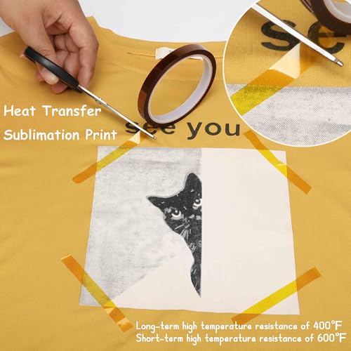 Arvakr T Shirt Heat Press Starter Kit, Sublimation Accessories and Supplies with Ruler Guide, Teflon Sheets, Heat Tape, Heat Gloves, Marking Pencils, Sewing Pins, Cute Arvakr