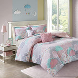 Intelligent Design Kids Comforter Vibrant Fun and Playful Unicorn Print Down Alternative All Season Children Bedding-Set, Girls Bedroom Décor, Twin/Twin XL, Cloud Pink with 2 dec pillows Intelligent Design
