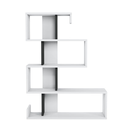 MinimaDecor Longway Modern White & Anthracite Multifunctional Bookcase - WoodArtSupply